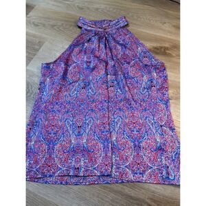 Outback Red (Purple/Red) Paisley Halter Blouse Women Size XL